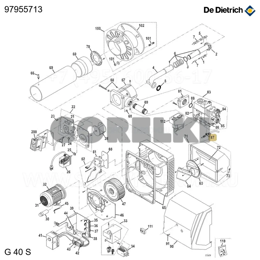 Комплект отбора давления oen 440g + трубка De Dietrich 97955713 для газового котла