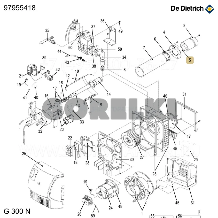 Комплект проставки De Dietrich 97955418 для газового котла