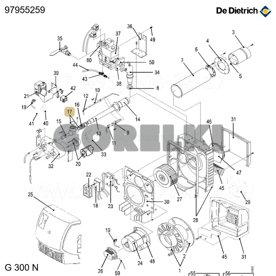 Комплект уплотнительных колец De Dietrich 97955259 для газового котла
