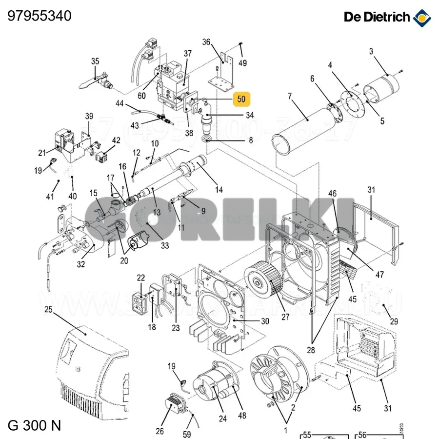 Комплект уплотнительных колец MB 412 De Dietrich 97955340 для газового котла