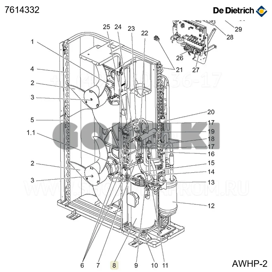 Компрессор anb42fndmt 16tr De Dietrich 7614332 для газового котла