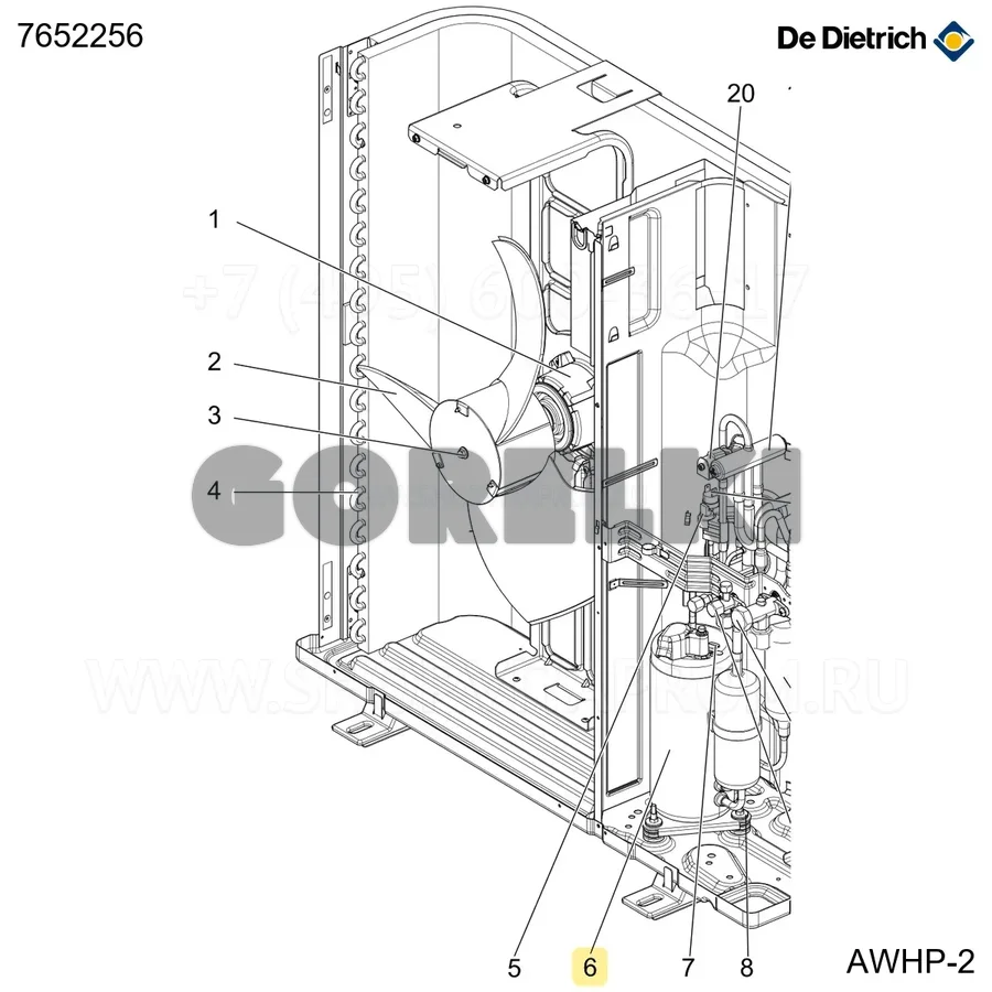 Компрессор SNB220FAGMC L1 8 MR-2R1.UK De Dietrich 7652256 для газового котла