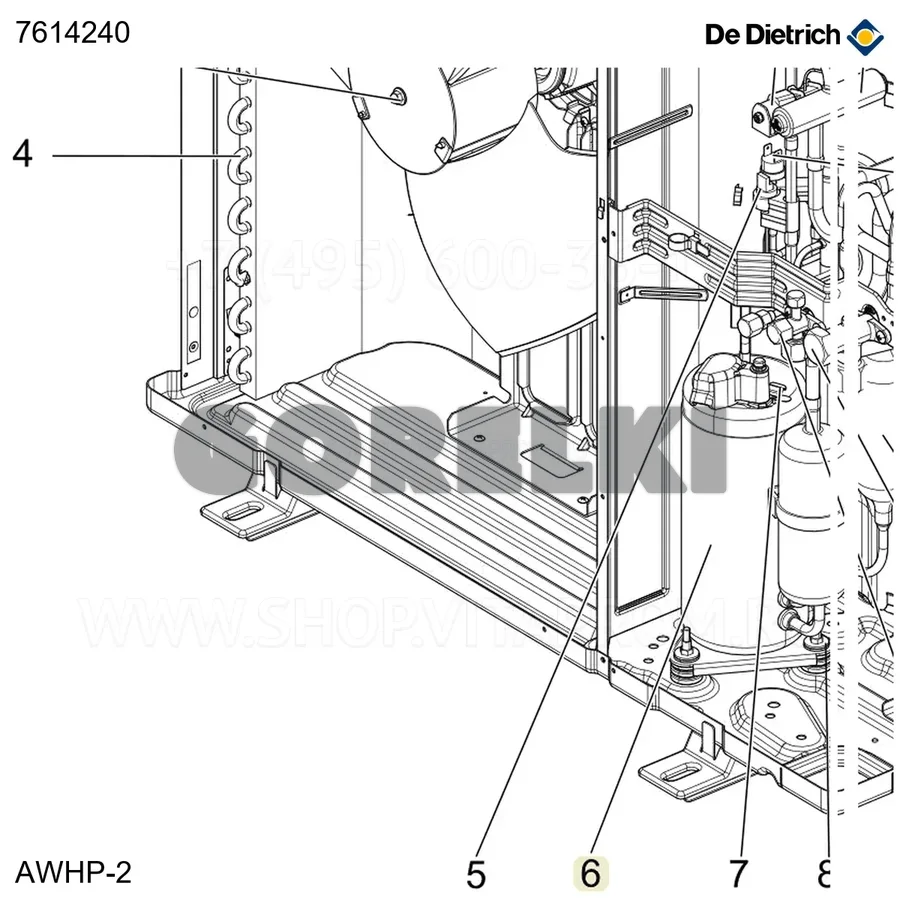 Компрессор tnb220flhmt De Dietrich 7614240 для газового котла