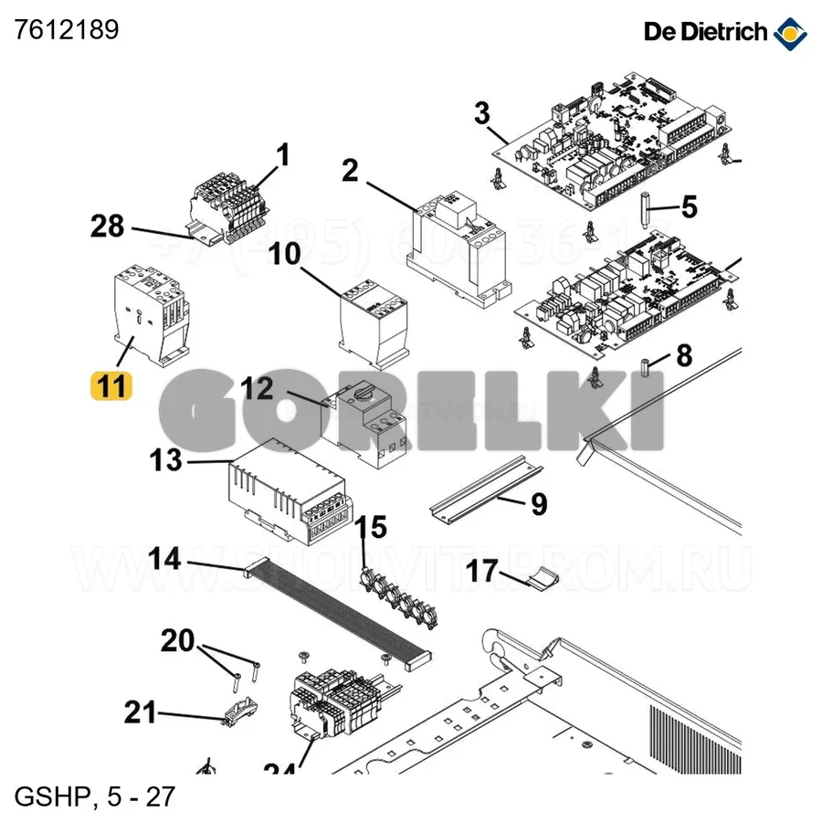Контактор dilm25-10 De Dietrich 7612189 для газового котла