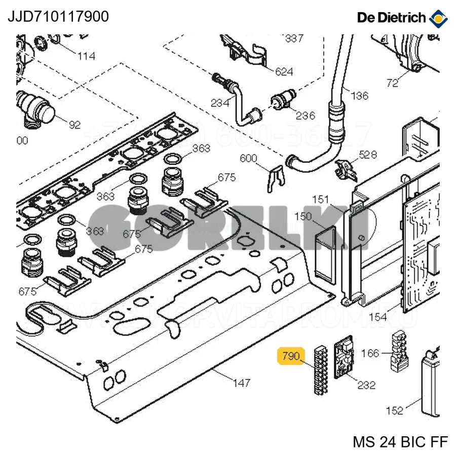 Коробка соединительная 10P Pa35 De Dietrich 710117900 для газового котла
