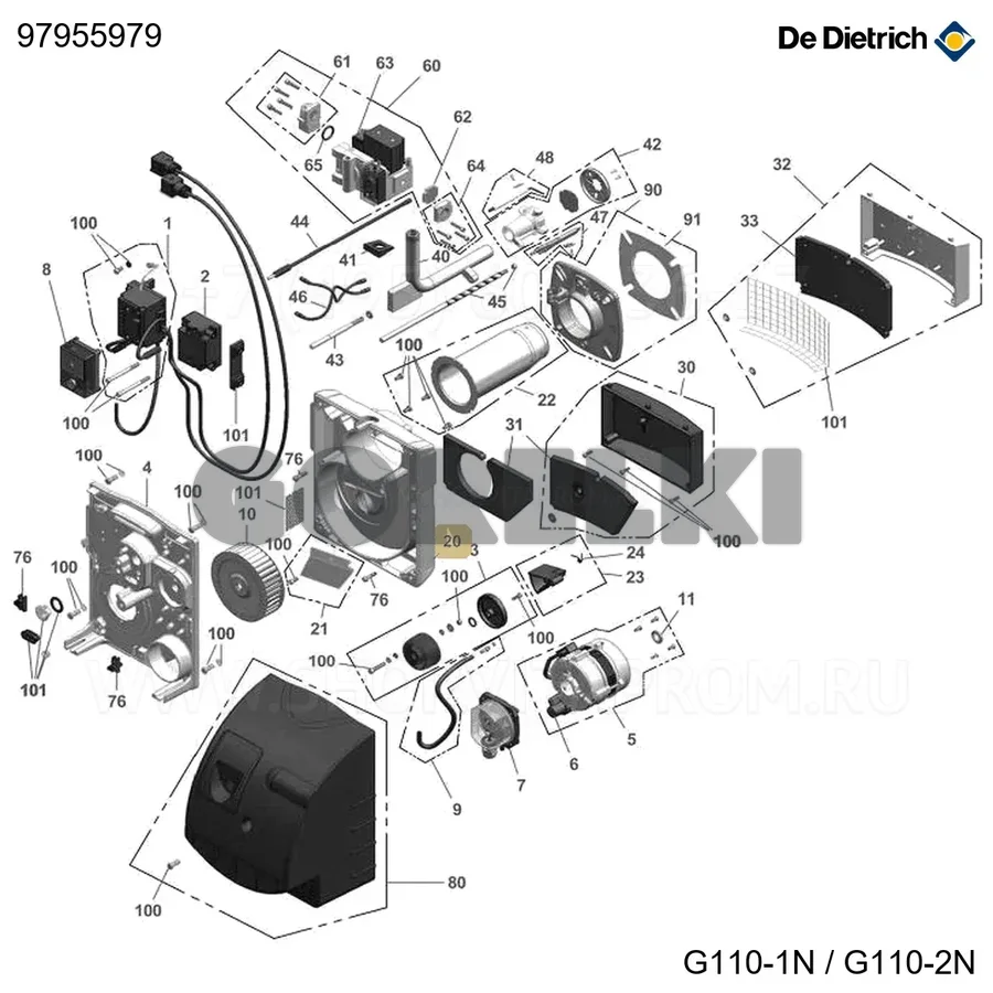 Корпус g200 De Dietrich 97955979 для газового котла