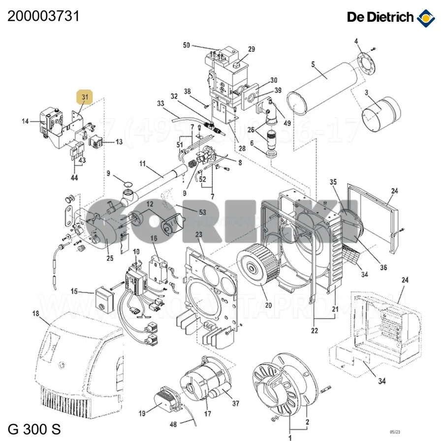 Корпус кронштейна + контактор oes 356 lz De Dietrich 200003731 для газового котла