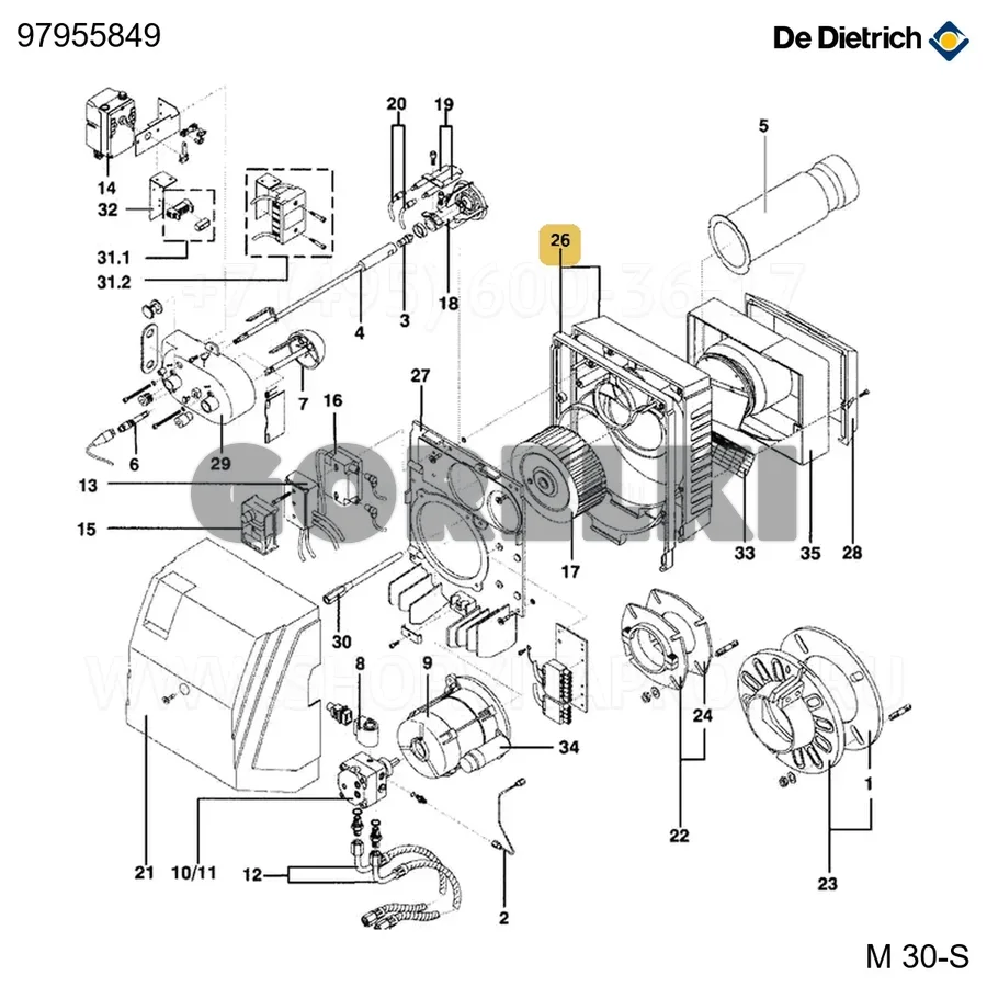 Корпус (m31-4/5s) De Dietrich 97955849 для газового котла