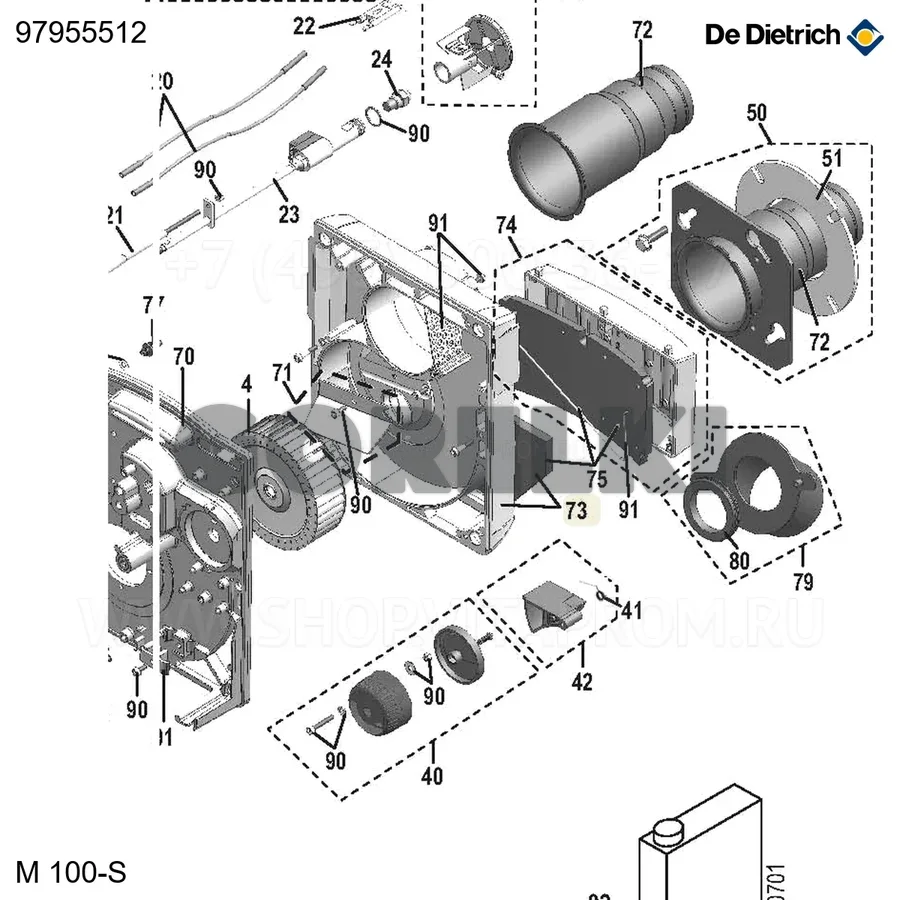 Корпус с 4 вставками De Dietrich 97955512 для газового котла