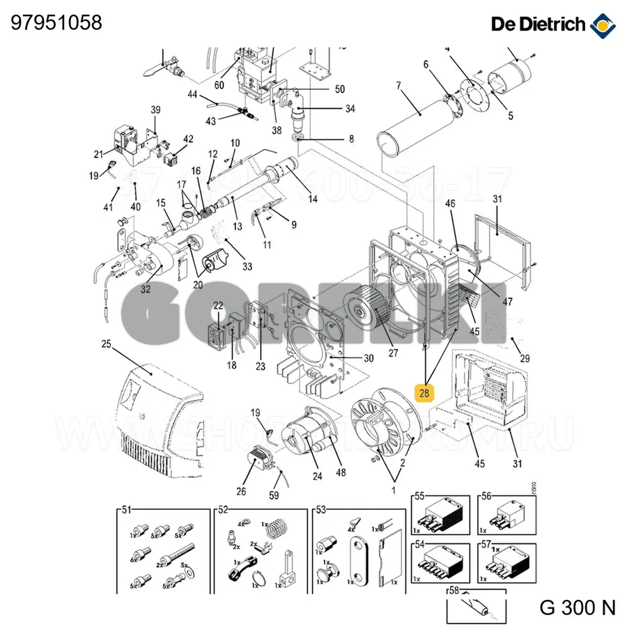 Кожух спиральный De Dietrich 97951058 для газового котла
