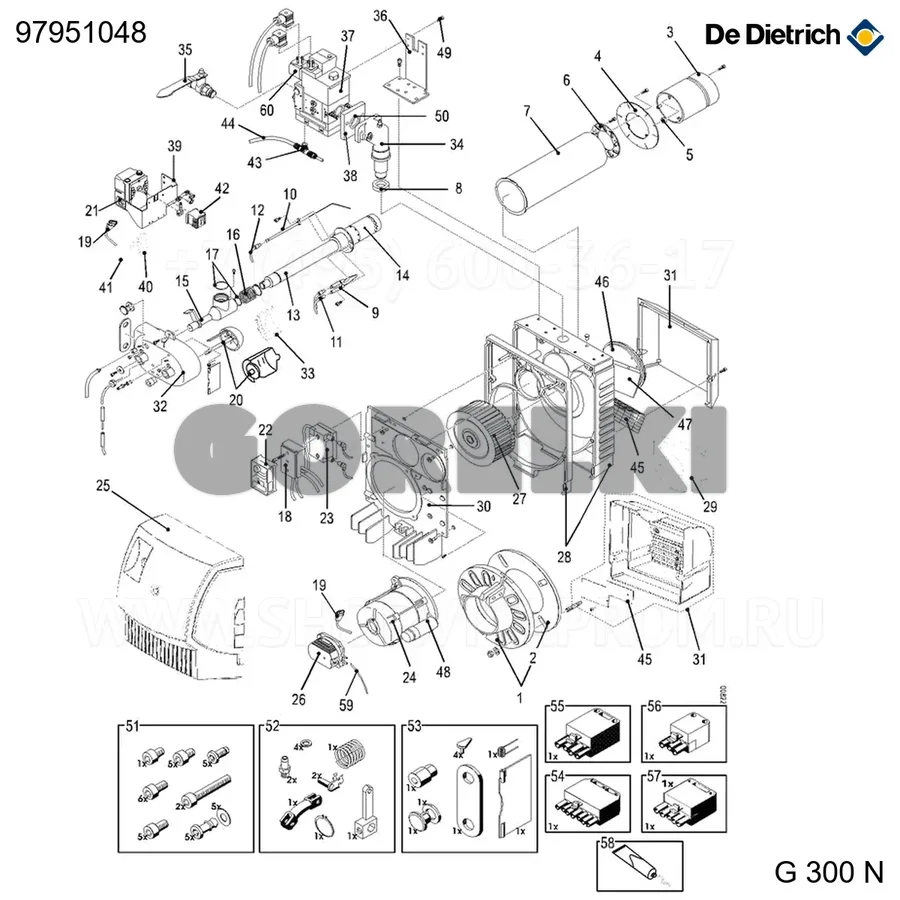 Кран газовый 3/4" (для газового блока mb 407) De Dietrich 97951048 для газового котла