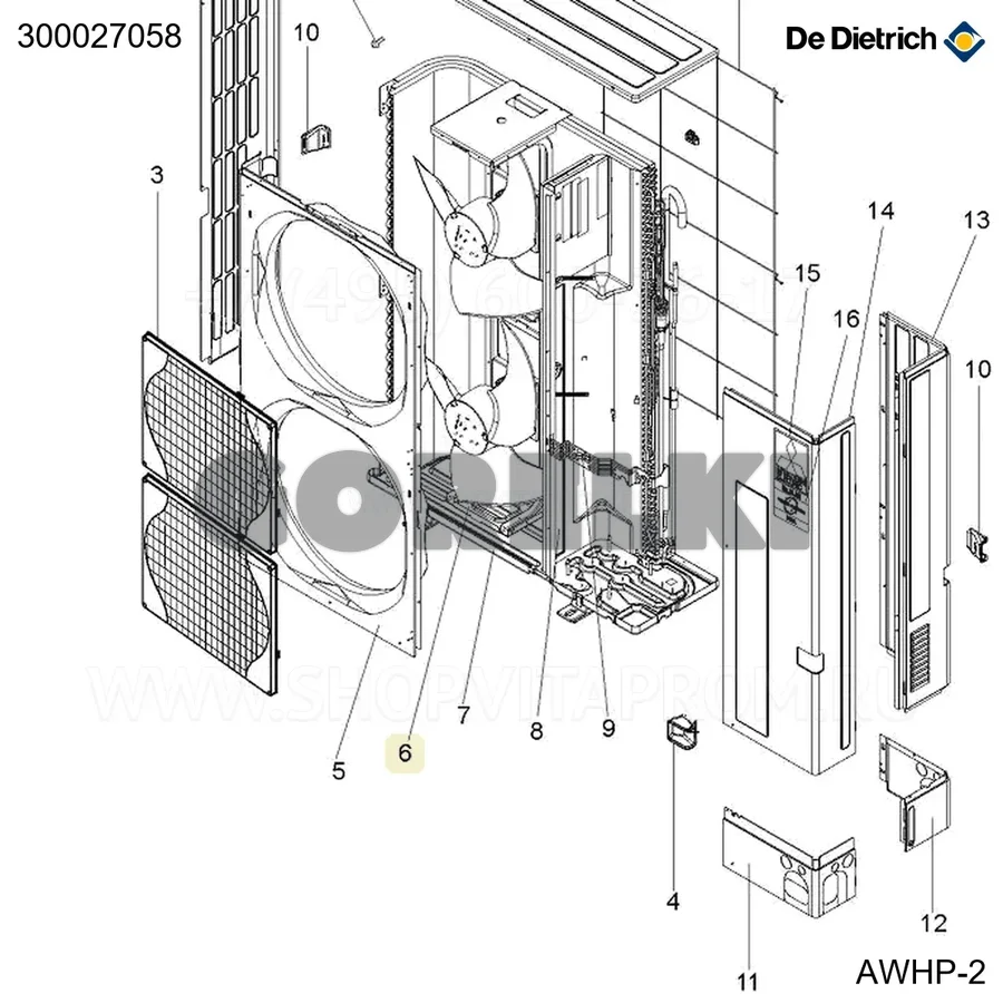 Кронштейн двигателя AWHP 22-27 TR De Dietrich 300027058 для газового котла