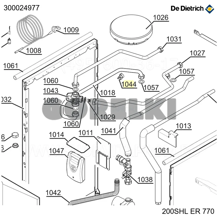 Кронштейн двойной трубы d.18 - d.20 De Dietrich 300024977 для газового котла