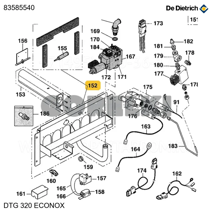 Кронштейн горелки 20 el De Dietrich 83585540 для газового котла