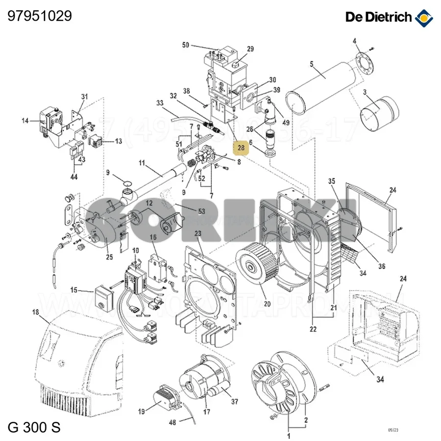 Кронштейн клапана mbdle407 De Dietrich 97951029 для газового котла