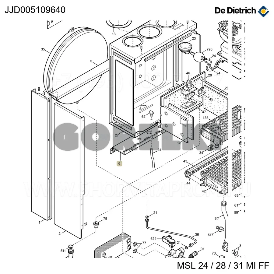 Кронштейн расширительного бака De Dietrich JJJ005109640 для газового котла