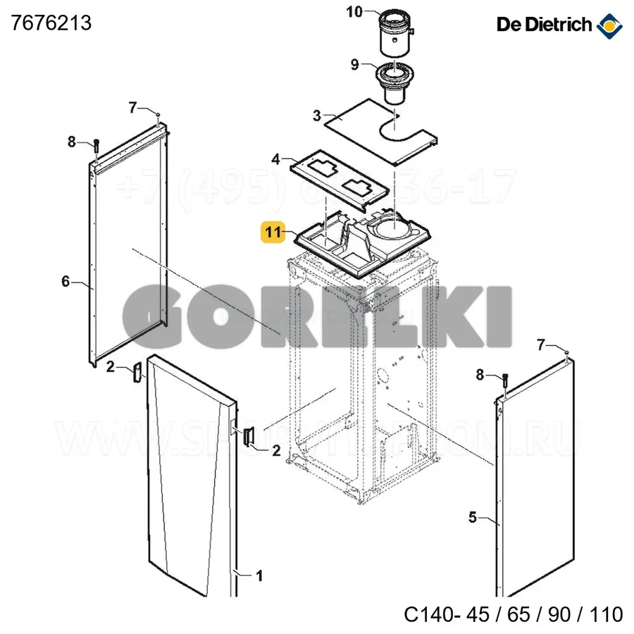 Направляющая кабеля De Dietrich 7643731 для газового котла