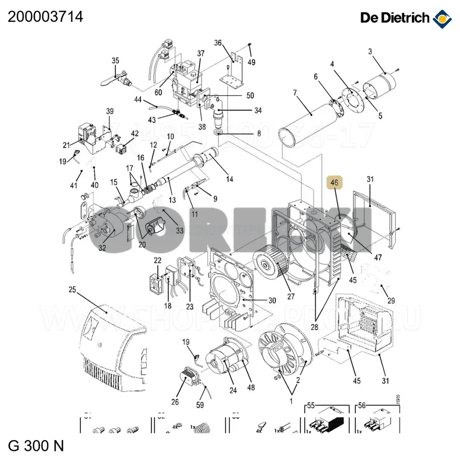Направляющая воздуха заводская De Dietrich 200003714 для газового котла