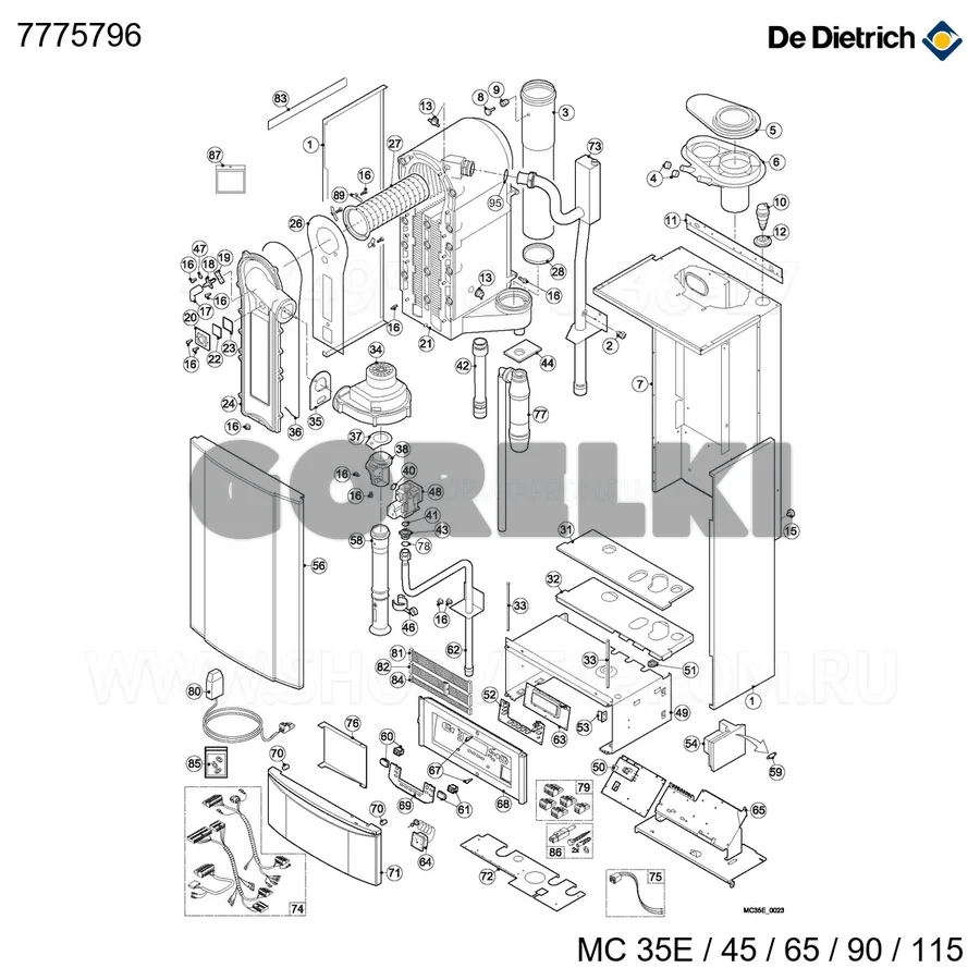 Насос grundfos alpha 1.1 25-60-180 De Dietrich 7775796 для газового котла
