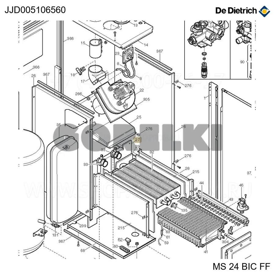 Опора горелки De Dietrich JJJ005106560 для газового котла