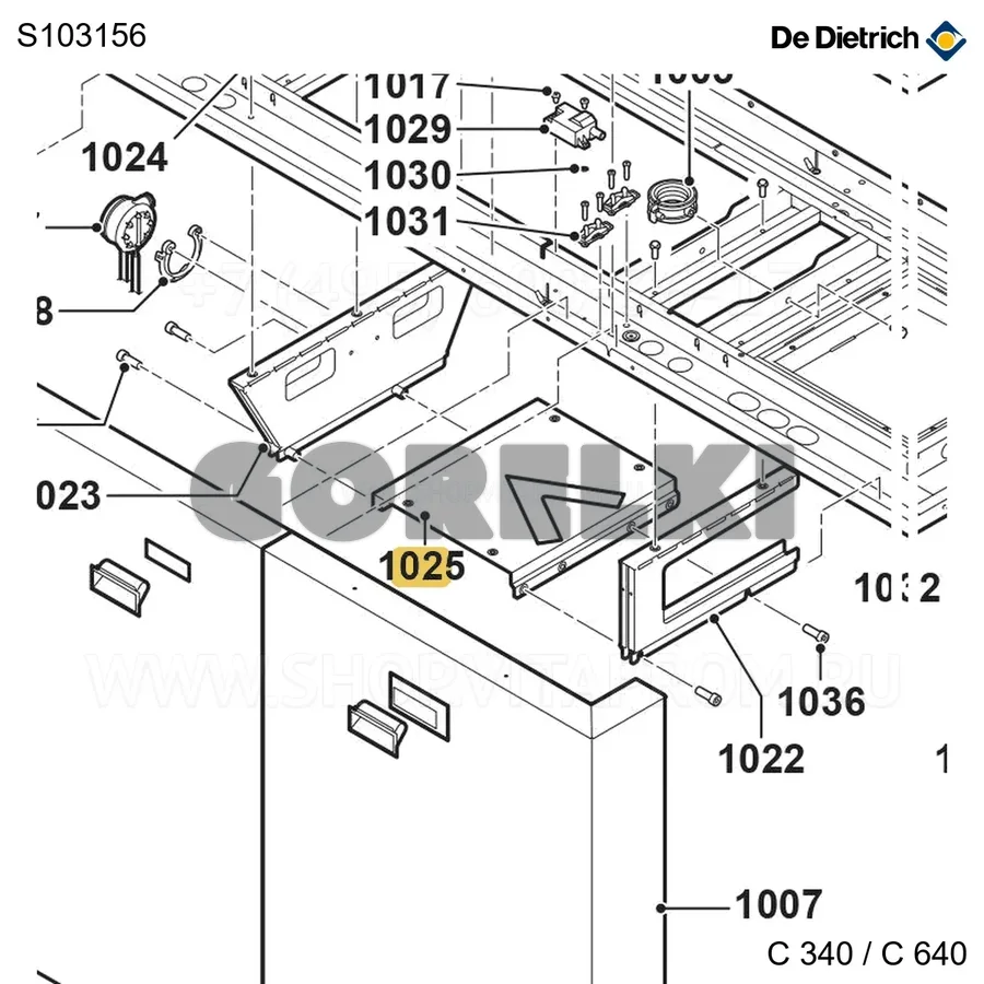 Опора воздушного короба De Dietrich S103156 для газового котла
