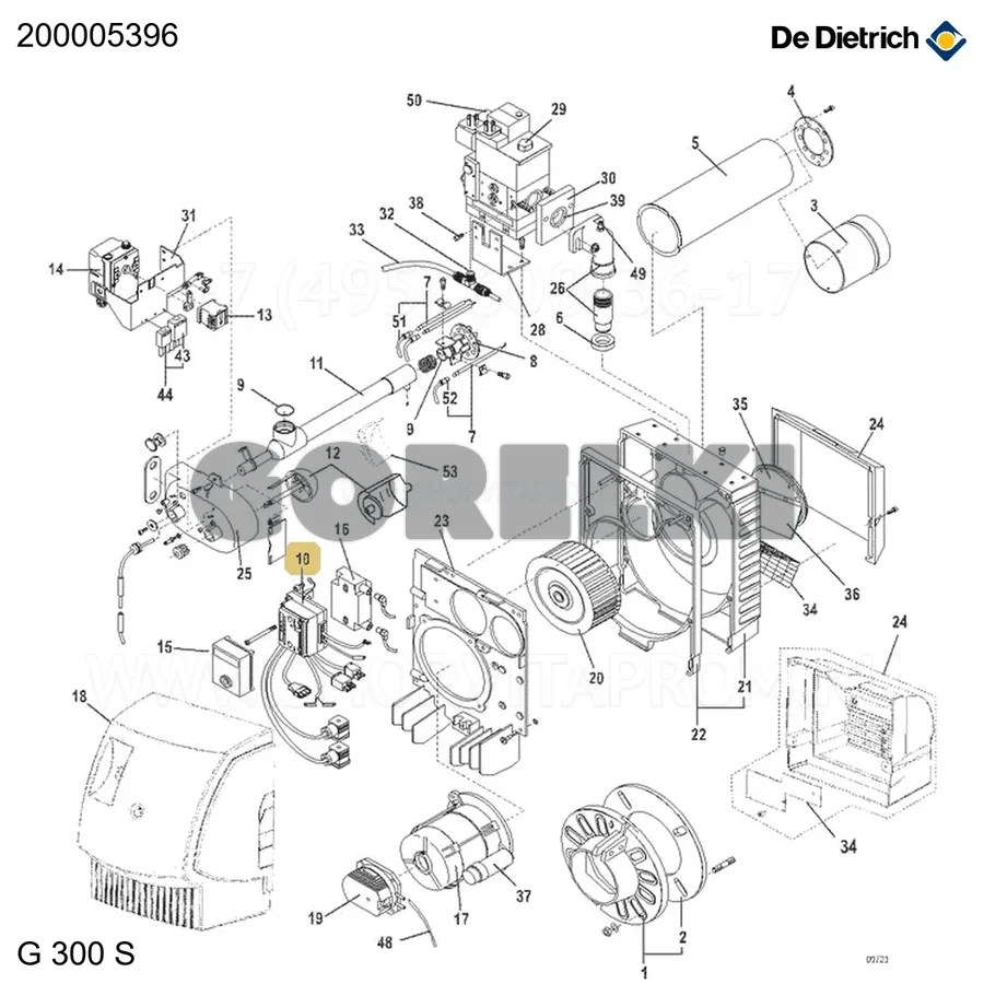 Основание для проводки + вкладыш De Dietrich 200005396 для газового котла