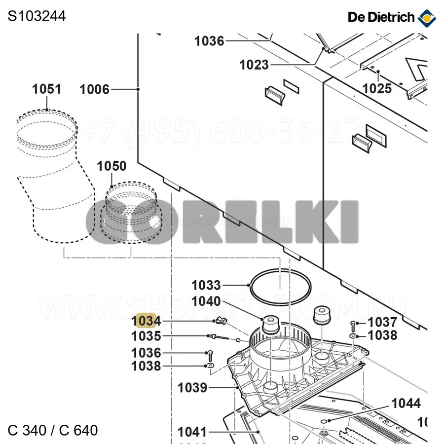 Отбор давления m20x2 (2 шт/уп) De Dietrich S103244 для газового котла