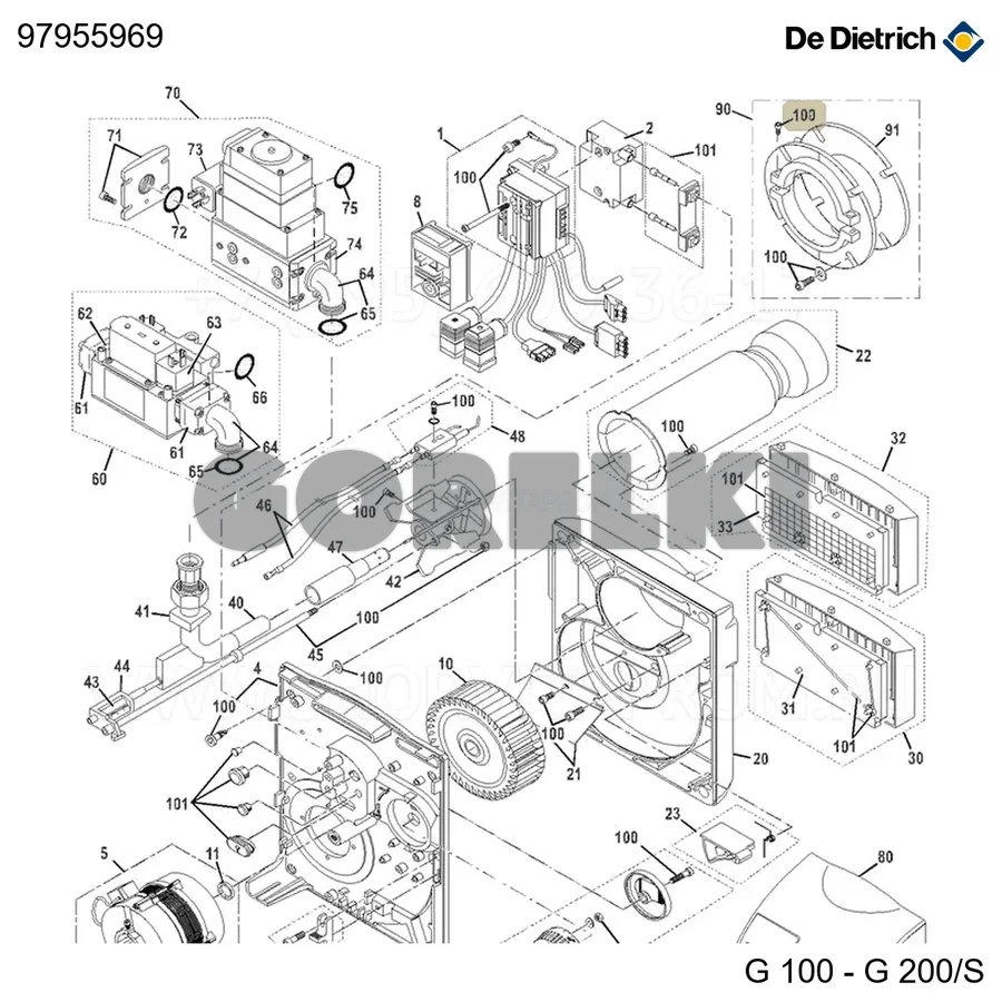 Пакет крепежа De Dietrich 97955110 для газового котла
