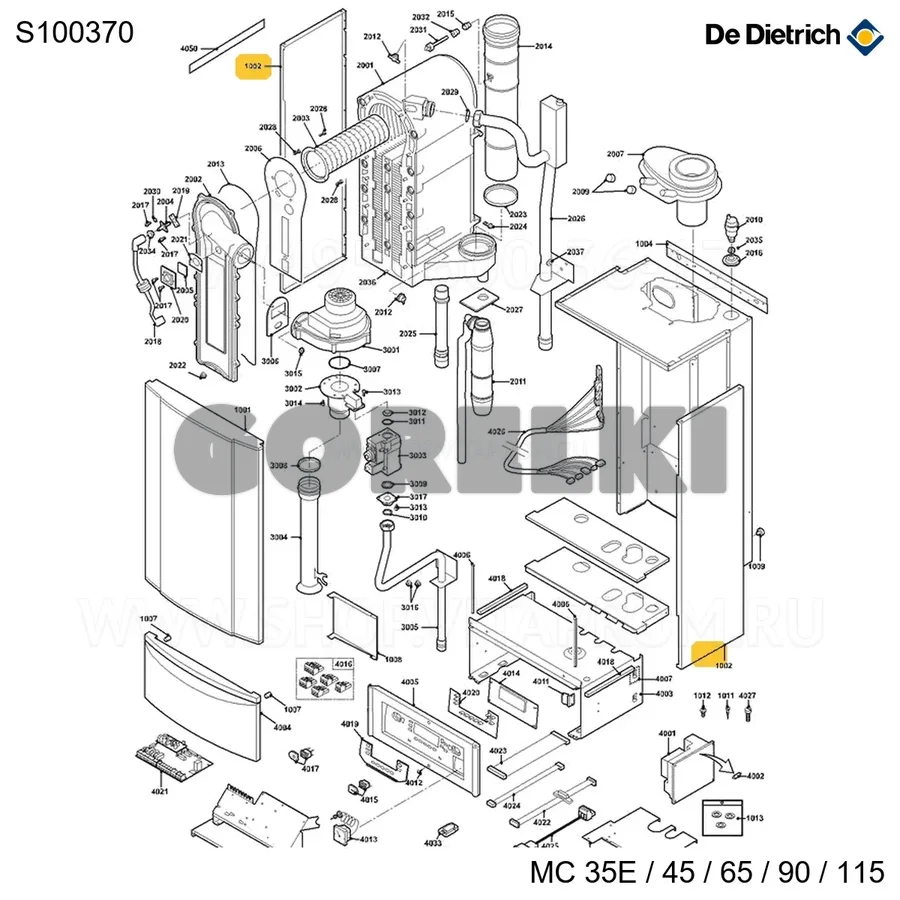 Панель боковая 115 кВт De Dietrich S100370 для газового котла