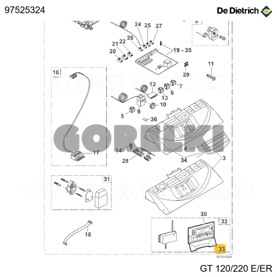 Панель cdc De Dietrich 97525324 для газового котла