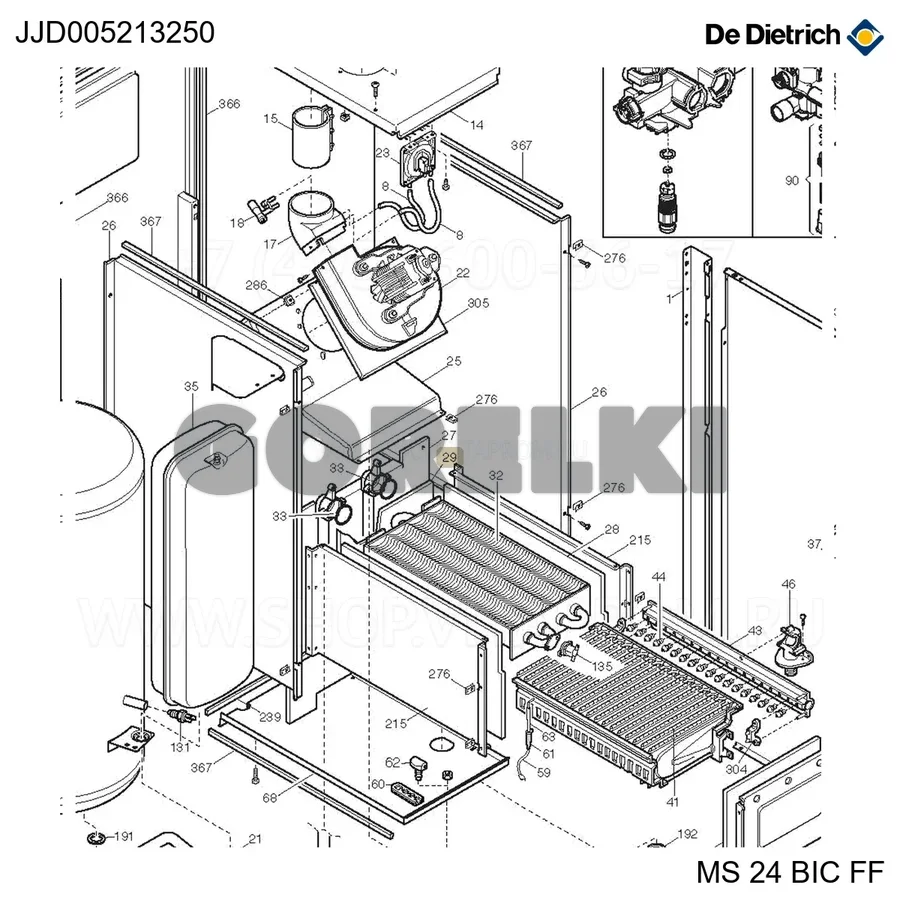 Панель изоляционная задняя NUVOLA De Dietrich JJJ005213250 для газового котла