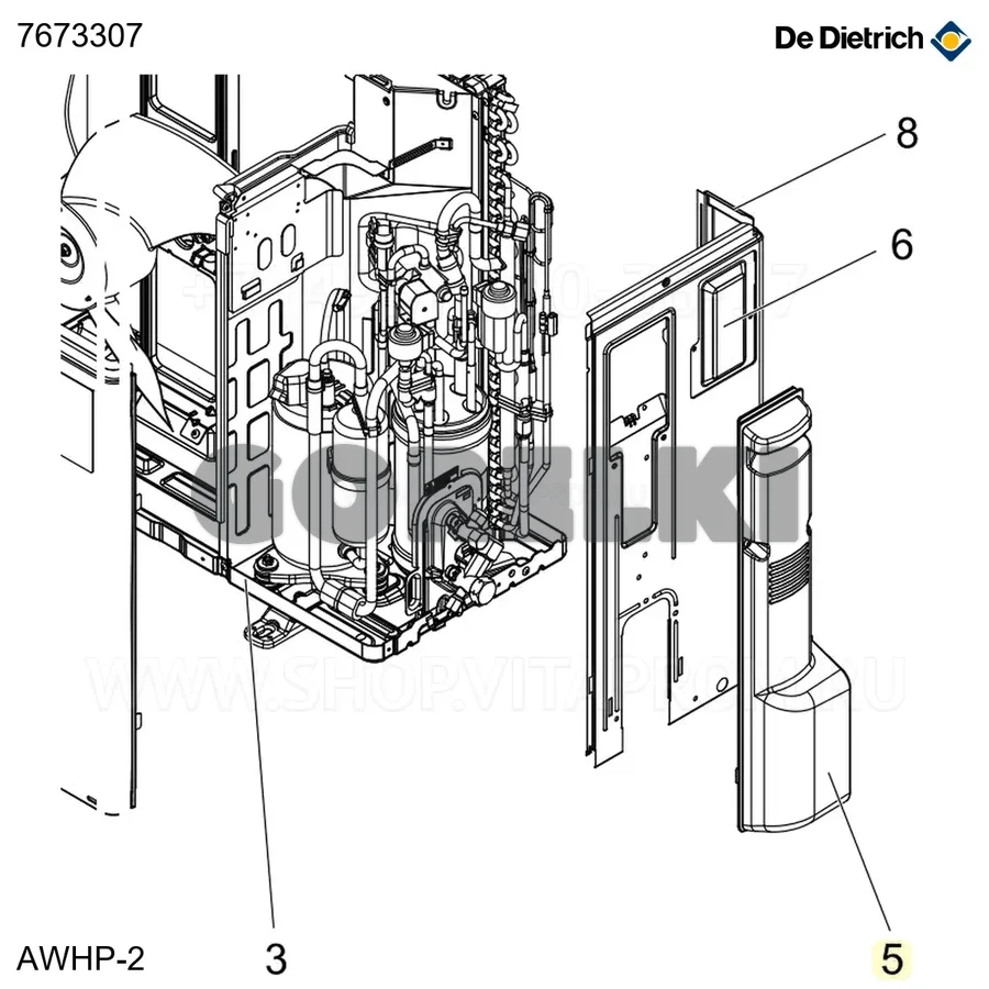 Панель сервисная De Dietrich 7673307 для газового котла