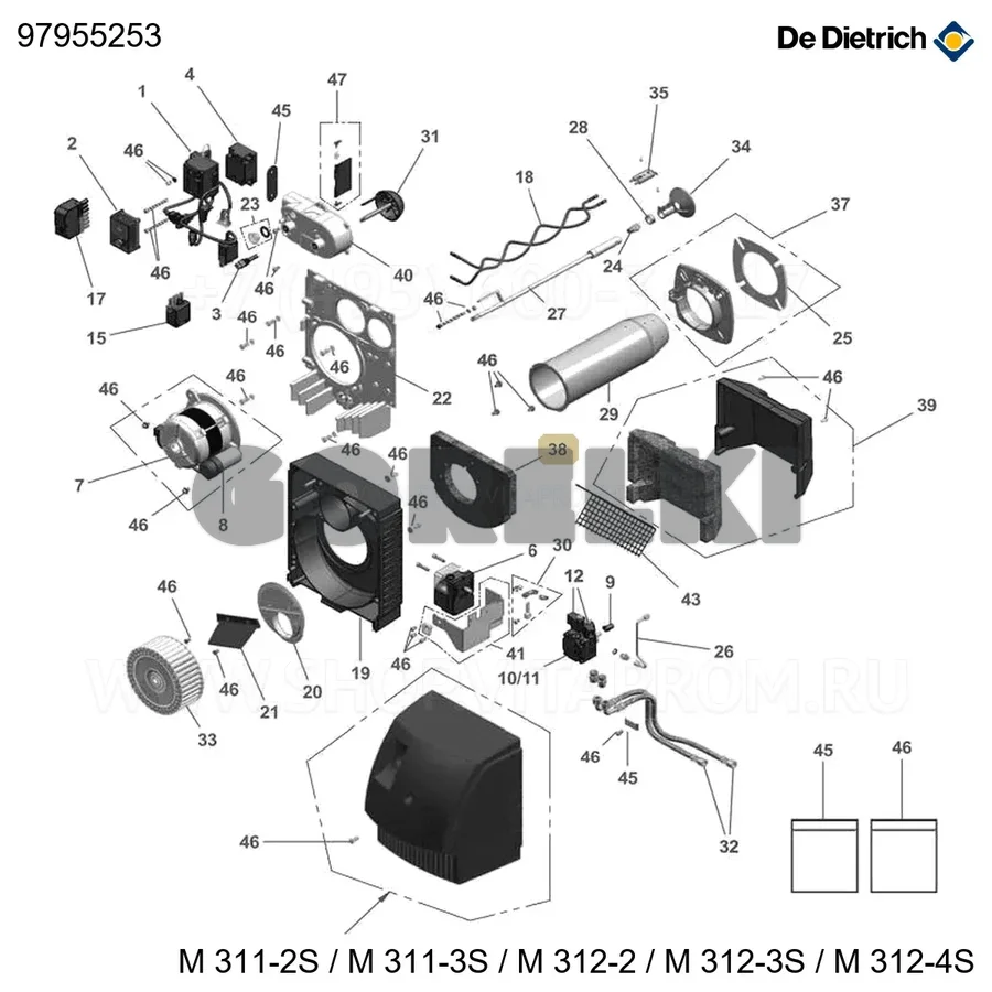 Пена шумопоглощающая спиральная De Dietrich 97955253 для газового котла