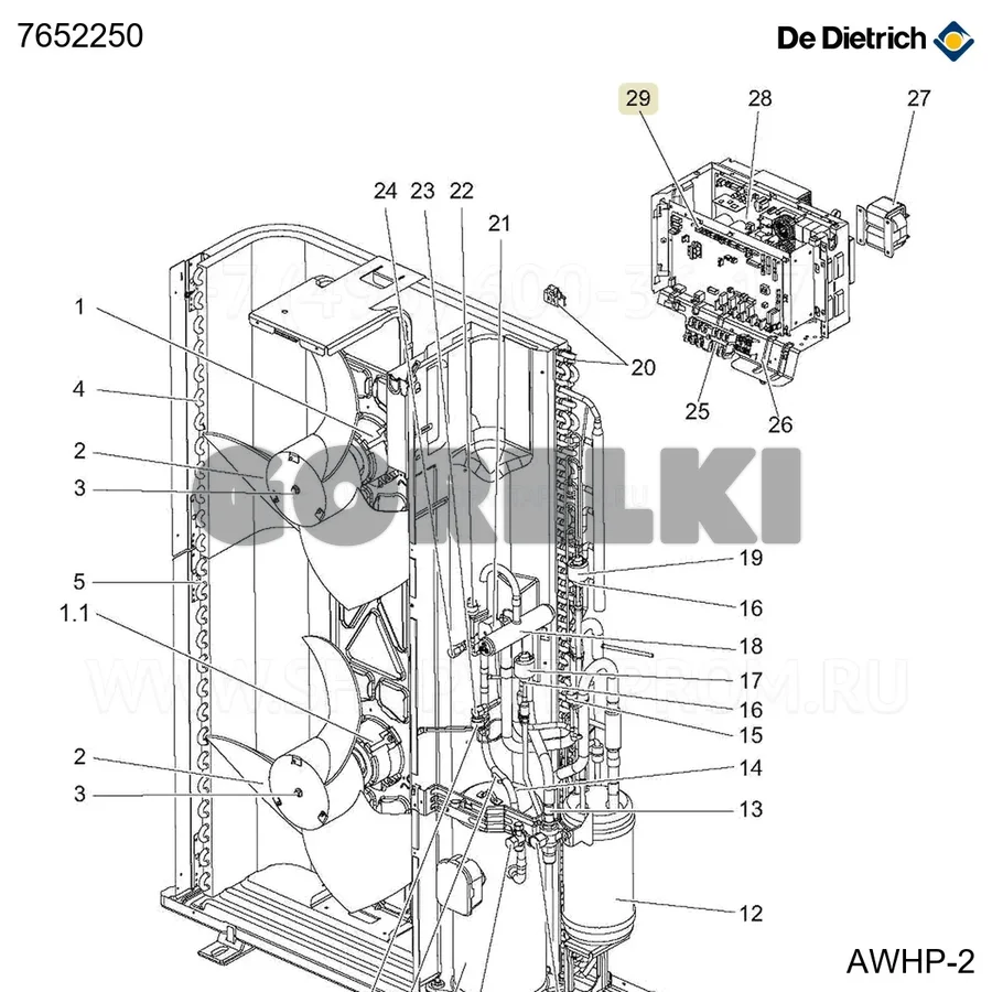 Плата центрального блока R1.UK De Dietrich 7652250 для газового котла
