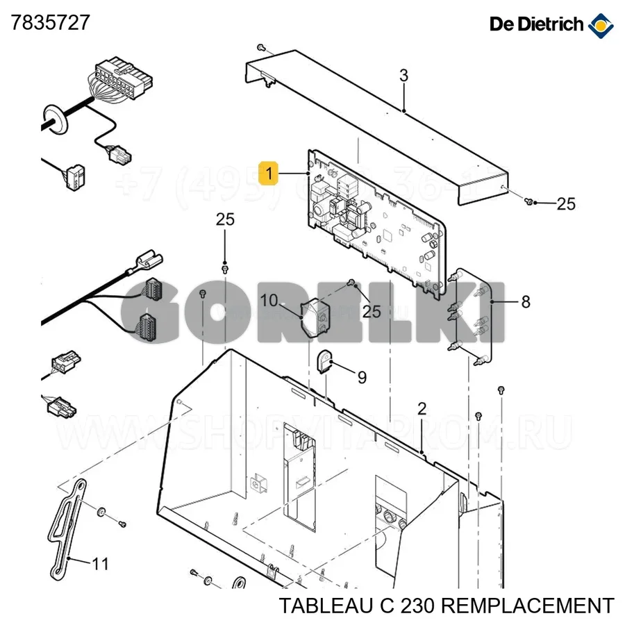Плата CU-GH13 De Dietrich 7835727 для газового котла