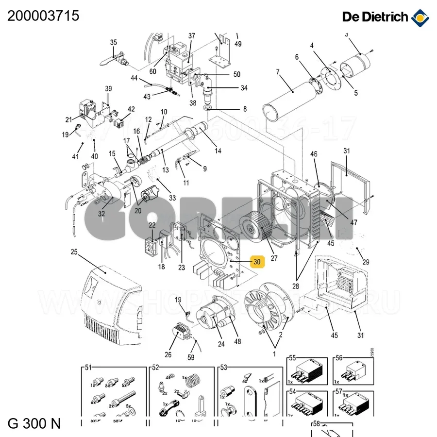 Плата держателя компонентов De Dietrich 200003715 для газового котла