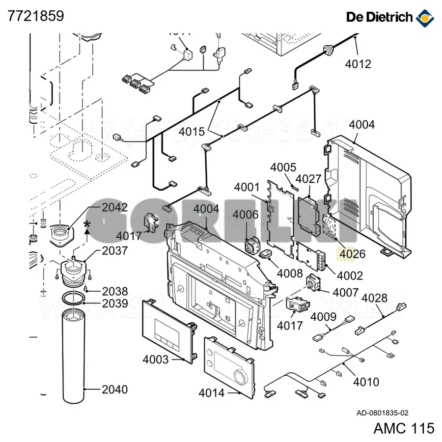 Плата gtw-25 De Dietrich 7721859 для газового котла