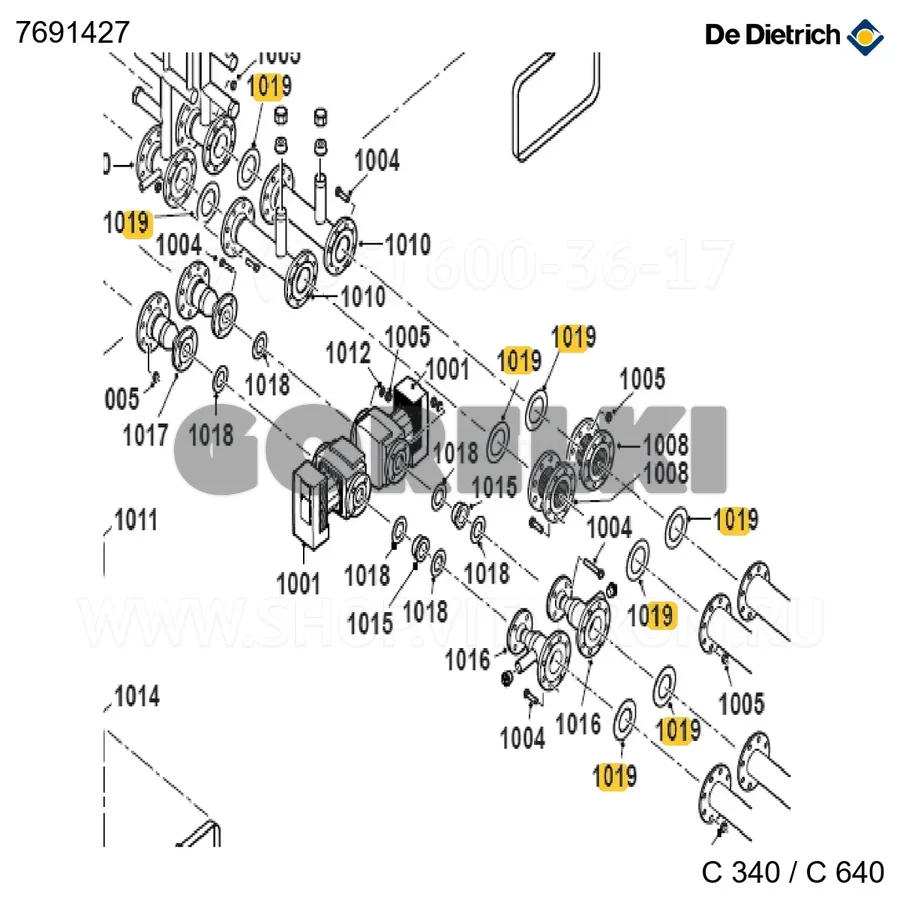 Прокладка pn16 dn80 De Dietrich 7691427 для газового котла