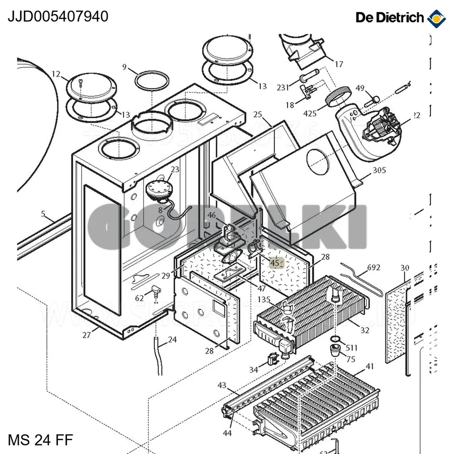 Прокладка рампы De Dietrich JJJ005407940 для газового котла