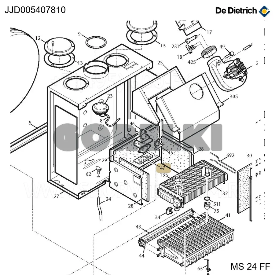 Прокладка штуцера рампы De Dietrich JJJ005407810 для газового котла
