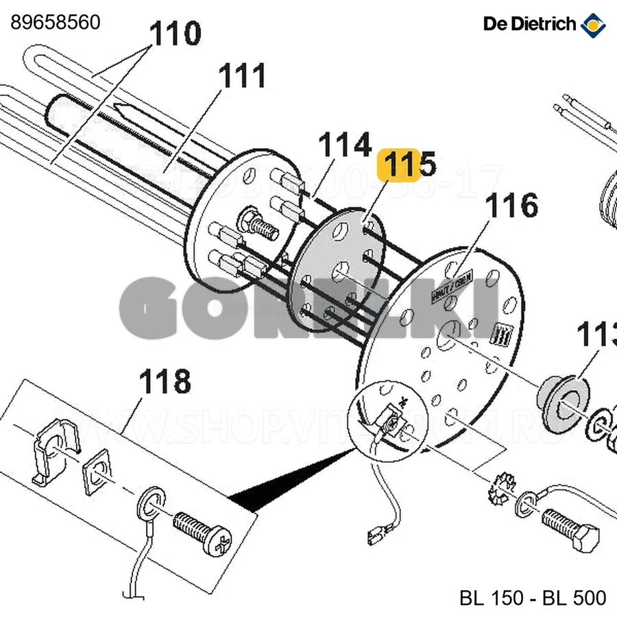 Проставка диэлектрическая полная d 135 De Dietrich 89658560 для газового котла