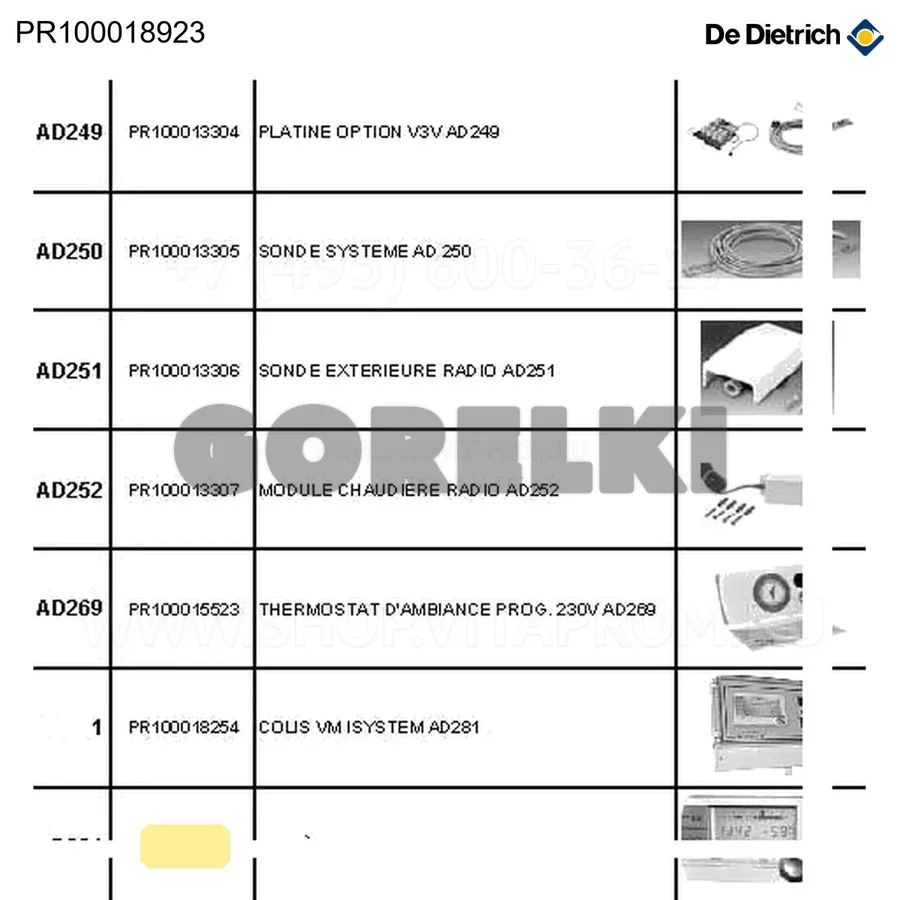 Пульт дистанционный радио cdr2/cdr4 dd a De Dietrich PR100018923 для газового котла