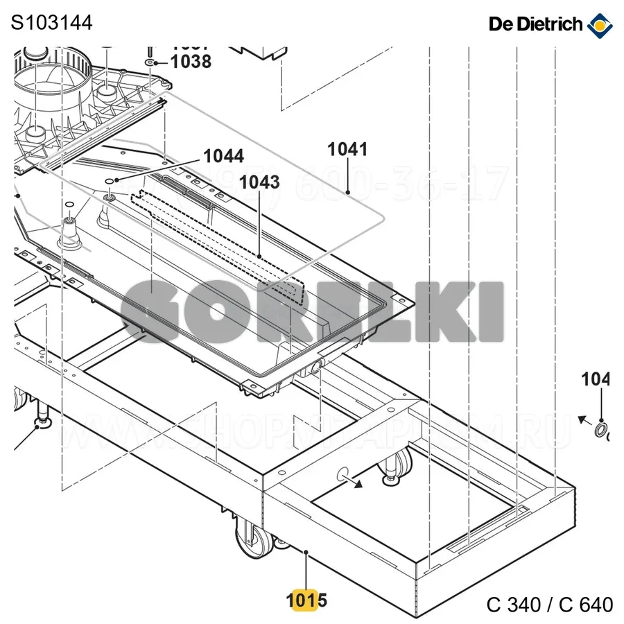 Рама 5-7 элементов De Dietrich S103144 для газового котла