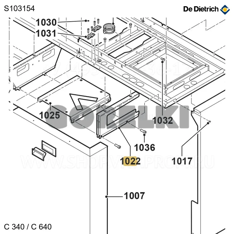 Рама опорная передняя De Dietrich S103154 для газового котла
