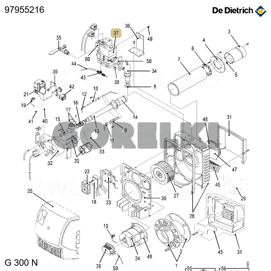 Рампа газовая mb-vef 407 b01 De Dietrich 97955216 для газового котла