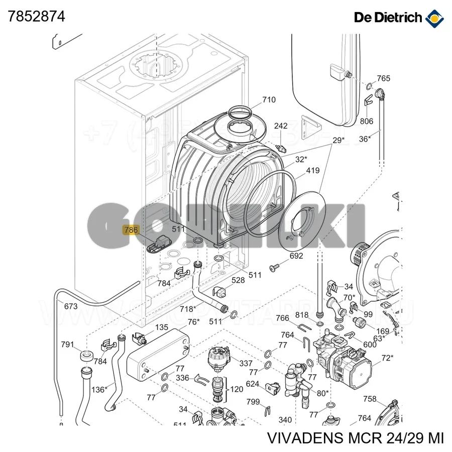 Разъем Plug & Play De Dietrich 7852874 для газового котла