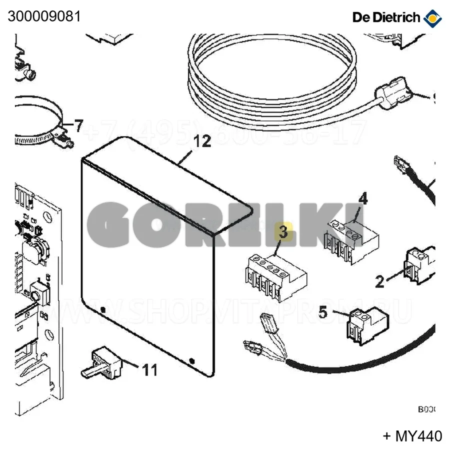 Разъем rast 5 361105f80k30m08 p591 De Dietrich 300009081 для газового котла