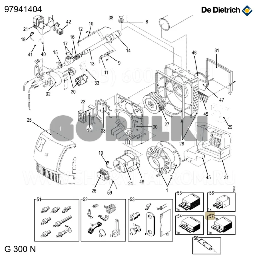 Разъем wieland 5p штыревой De Dietrich 97941404 для газового котла