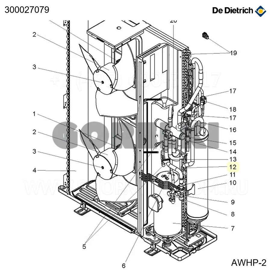 Реле давления h.p. awhp 22-27 tr De Dietrich 300027079 для газового котла