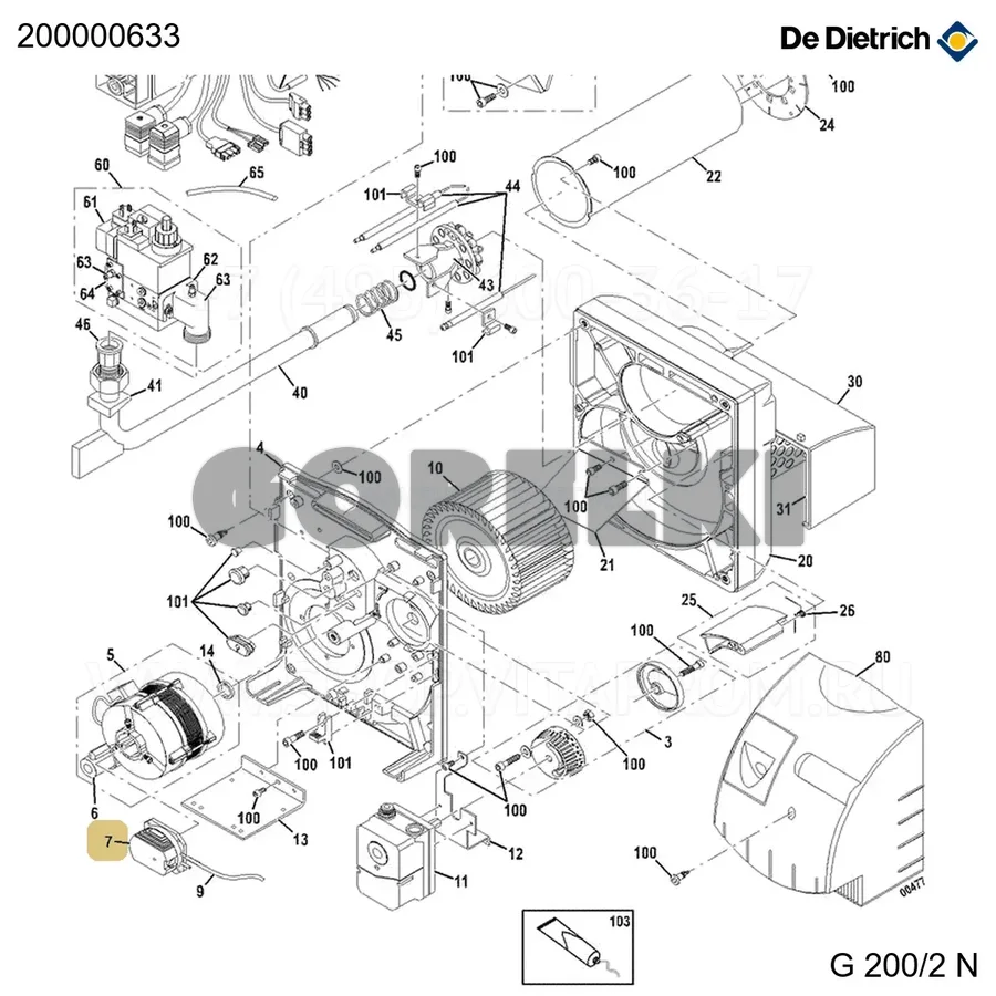 Реле давления воздуха 0.4мбар DL2-E1 De Dietrich 200000633 для газового котла